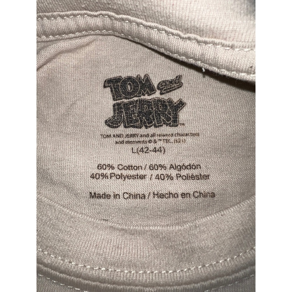 Tom and Jerry Graphic Long Sleeve Shirt Tan Graffiti Streetwear Mens Large L - Picture 4 of 8